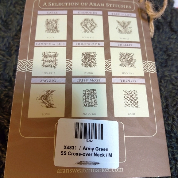 *Sale* NWOT Merino Cross Over Neck Aran Cardigan - Picture 10 of 12